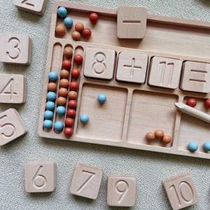 Juguetes Montessori JET OEM, Bloques de Construcción de Madera con Números para Operaciones Matemáticas, Material Didáctico, Juguetes Educativos de Madera de Haya - Product Image 2
