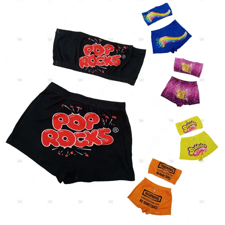 10% Off Plus Size Tube Top And Shorts Set Custom Women Sexy Booty Shorts Gym Candy Snack Shorts Set