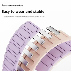Double Color Magnetic Watch <b>Strap</b> for 20mm 22mm Watch Silicone Breathable <b>Wrist</b> for Samsung Huawei Watch Band - Product Image 2
