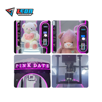 Leon Machines d'arcade commerciales personnalisées, modèle Pink Date, à monnayeur, distributeur de jouets à griffes pour la distribution de prix, en plastique/métal/acrylique