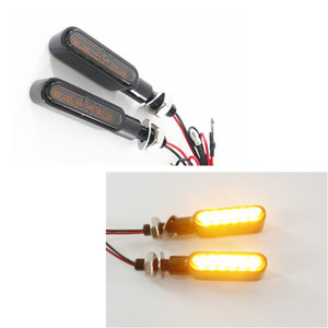 ไฟเลี้ยว LED สีเหลืองอำพันอัลลอยด์สังกะสีอเนกประสงค์ 12V สำหรับรถมอเตอร์ไซค์ฮาร์เลย์และจักรยานไฟฟ้า - Product Image 1