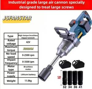 Llave de Impacto de Torsión Inalámbrica Eléctrica de 5000Nm y 1/2 con Batería de Litio para Trabajo Pesado al Mejor Precio - Product Image 3