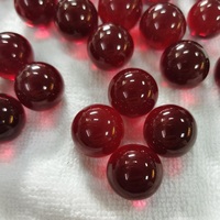 Grandes boules rouges rubis rondes lisses personnalisées de 20mm, en corindon synthétique, perles de sphère rubis, pierre précieuse
