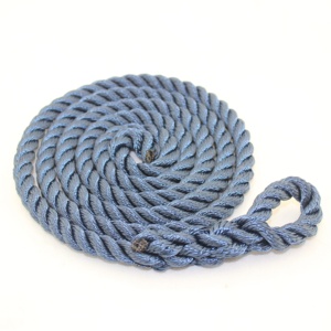 1/2'' diameter polyester 3 strands twisted dock line ,white or navy color dock line with spliced ring - Product Image 4