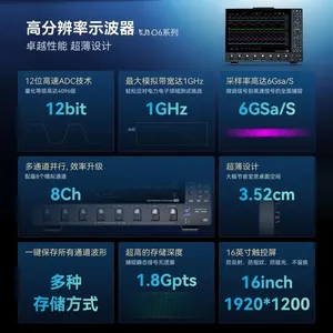 ออสซิลโลสโคปความละเอียดสูง MHO68 ซีรีส์ 1G แบนด์วิดท์สูง 8 ช่องสัญญาณ 6GSa/s ดีไซน์บางเฉียบ ผลิตในจีนแผ่นดินใหญ่ MHO68 ซีรีส์ - Product Image 5
