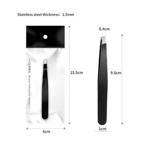 Hızlı sevkiyat paslanmaz çelik anti-statik siyah cımbız düz kaş cımbız özel etiket