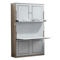 Lit mural escamotable multifonctionnel moderne en pin personnalisé 2026, gain de place, rotatif, vertical, horizontal, pliable