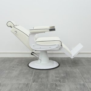 Fauteuil de Barbier en Cuir Moderne et Rétro pour Salon de Coiffure et Usage Domestique, Mobilier de Salon de Beauté avec Fonction Inclinable Hydraulique - Product Image 4
