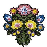 Patchs de fleurs brodées Rose jaune personnalisée fer sur patchs fleurs Applique vêtements Patch