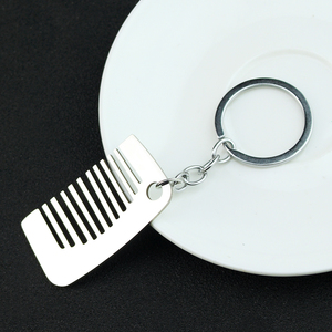 Mini peigne en métal argenté porte-clés, breloque pour salon <span class=keywords><strong>de</strong></span> coiffure, coiffeur, barbier, cadeau pour coiffeur, pendentif <span class=keywords><strong>de</strong></span> sac, bijou - Product Image 3