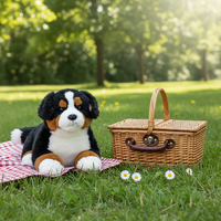 Boneka Anjing Bernese Mountain Dog Realistis Lembut Grosir Pabrik, Boneka Anak Anjing Isi Dakron Mirip Asli untuk Hadiah Ulang Tahun Anak, Dekorasi Rumah