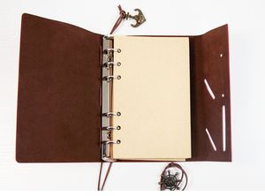 Da làm bằng tay viết Tạp Chí máy tính xách tay Kraft hộp dập nổi cổ điển hải lý lá lỏng Refillable Nhật Ký Quyển phác thảo giftsi - Product Image 5