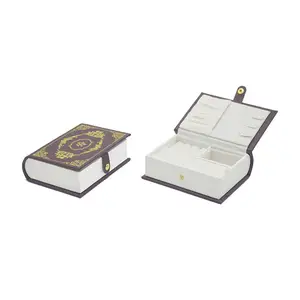 निर्माता की अनुकूलित पुस्तक के आकार का पु चमड़े की अंगूठी हार कंगन गहने गहने भंडारण बॉक्स