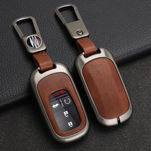 ที่หุ้มกุญแจ<span class=keywords><strong>รถ</strong></span>หนังสังกะสีผสมสไตล์วินเทจเหมาะสำหรับ Honda Civic Accord CR-V HR-V XR-V 5ปุ่มเปลือกกุญแจแบบไร้กุญแจ - Product Image 1