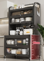 Meuble de cuisine multi-niveaux SHINING avec structure en acier, sur pieds, couleurs OEM, étagère de rangement portable pour la cuisine domestique