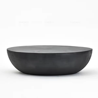 Table basse moderne ronde en marbre de luxe noir Table d'appoint nordique en béton pour salon naturel ou villa à manger à usage domestique