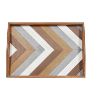 Plateaux de service décoratifs en bois rustique Bandejas De Madera Decoracion Plateau à collation en bois Assiette Décoration intérieure - Product Image 2