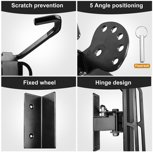 Support de rangement <span class=keywords><strong>mural</strong></span> pour vélo en acier pivotant réglable Conception portable détachable Capacité de charge de 30kg Cintre de support <span class=keywords><strong>vertical</strong></span> - Product Image 6