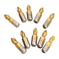 Embouts de tournevis cruciformes hexagonaux PH2 antidérapants FEIDA extra durs pour usage industriel et bricolage, pour visseuse à chocs, 1/4 ", revêtement titane, plastique