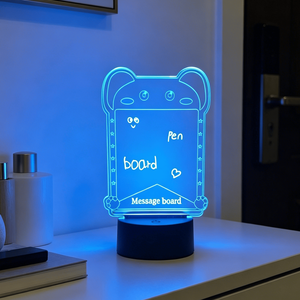 Wholesale Luminous Acrylic Base Children's Night Light Rewritable Transparent Message Board <b>Plug</b>-in Battery Power for Bedroom - Product Image 6