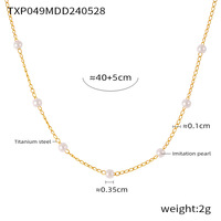 Ensemble collier et bracelet en acier inoxydable doré avec perles, chaîne délicate, fermoir mousqueton, bijoux minimalistes pour femmes, vente en gros, personnalisation OEM