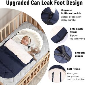 <span class=keywords><strong>Saco</strong></span> de dormir cálido para bebé para cochecito, <span class=keywords><strong>saco</strong></span> de pie de lana gruesa, diseño <span class=keywords><strong>Universal</strong></span>, <span class=keywords><strong>saco</strong></span> de pie infantil de invierno, proveedor mayorista OEM - Product Image 5