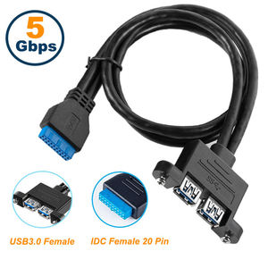 LUNG KAY 0.3m 2 Port USB 3.0 a Female to 20 Pin Header Motherboard Cable Internal Connection Usb3.0 to 20pin/19pin <b>Adapter</b> Cable - Product Image 2
