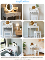 Table de Maquillage Moderne en MDF pour Filles, Taille Moyenne, avec Rangement, pour Salon et Chambre, Ensemble de Jeu d'Imitation - Prix Usine
