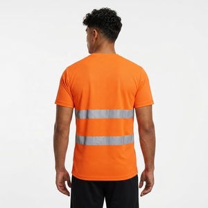 Camiseta de Trabajo de Alta Visibilidad, Cuello Redondo, Manga Corta, Tejido <span class=keywords><strong>Jersey</strong></span>, Transpirable y Antiarrugas - Product Image 4
