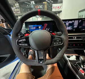 Volant sport 3 branches en cuir pleine fleur personnalisable F10 ZP 40 mm pour <span class=keywords><strong>BMW</strong></span> Série <span class=keywords><strong>1</strong></span>-7 F30 E90 Châssis F - Product Image 1