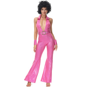 Costume sexy vintage des années 70, <span class=keywords><strong>hippie</strong></span>, discothèque, fête d'Halloween, pour femmes élégantes - Product Image 5