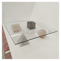 Table basse de salon, base de table cylindrique en marbre, table en verre pour salon