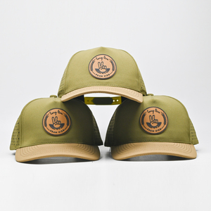 Casquette de baseball sportive imperméable à 5 panneaux à séchage rapide, avec logo personnalisé, patch en caoutchouc PVC, découpe laser - Product Image 3