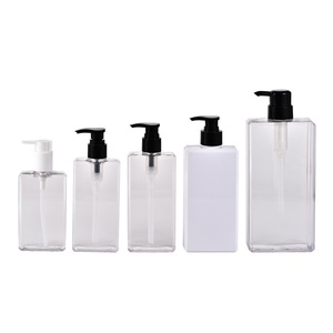 Luxury Square Plastic Gel Hair Shampoo Bottle Empty Body Lotion Hand Wash Pump Bottle