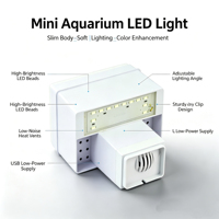 LEECOM - Kit d'aquarium pour poissons en gros avec éclairage LED et filtration intégrée, réservoir en plastique, cadeau pour enfant, sécurité garantie