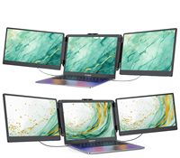 Ordinateur portable 13-17 pouces, connexion facile, double écran LCD 1080P, panneau IPS 14 pouces, moniteurs à triple écran, OEM/ODM