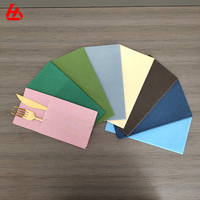 Serviettes en papier Airlaid de couleur bleu poussiéreux Serviettes de table prépliées avec poche pour couverts pour argenterie