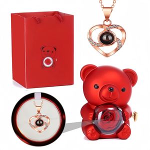 Collier Chaîne Argentée Cœur Perle Noire avec Message Secret « Je t'aime » en 100 Langues et Projection Nano Enchantante - Product Image 5