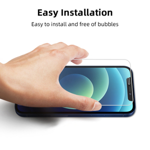 Protettore dello schermo in <span class=keywords><strong>vetro</strong></span> temperato bianco 2.5D HD per <span class=keywords><strong>iPhone</strong></span> <span class=keywords><strong>11</strong></span> 12 13 14 e 12 Mini Cover per cellulare antigraffio - Product Image 4