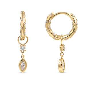 Boucles d'oreilles pendantes CANNER S925 en argent sterling, design créatif INS, zircon marquise, pétale de jade, ajustement parfait, pendentif à la mode en forme de pétale - Product Image 1
