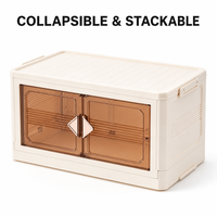 Armoire de rangement en plastique monocouche pliable double porte poignée en diamant de fumée anti-poussière en stock prêt à expédier en gros