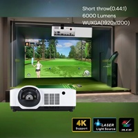 Projecteur laser 3LCD 6000 lumens à ultra courte focale, rapport 0,44:1, prend en charge la 4K pour l'éducation et les entreprises, avec objectif fabriqué au Japon