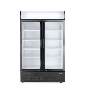 Arktic 512L Double Door Rear Bar Refrigerator Backlit Panel 220-240V/510W 1120x585x1900mm Black Commercial Kitchen Equipment - Product Image 1