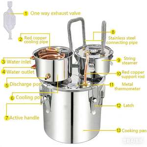 Équipement de distillation d'alcool pour éthanol, whisky, bière, eau, kits d'alcool pour usage domestique, distillateurs de brandy et whisky, machine de brassage maison - Product Image 1