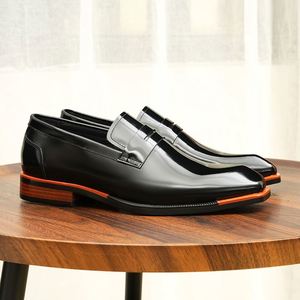Zapatos Oxford de Cuero Genuino para Hombre, de Alta Calidad, con Punta Cuadrada, Transpirables, Casuales, para Bodas, Fiestas, Oficina, Sin Cordones - Product Image 4