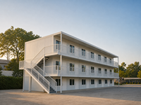 Maison préfabriquée modulaire en panneaux d'acier à assemblage rapide, trois étages, avec balcon, dortoir pour travailleurs, 60 pieds, garantie 5 ans