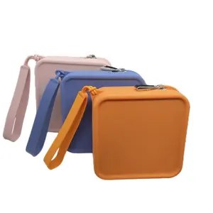 Silicone Square Coin Purse Small Wallet Women Coin Purse Silicon Custom Keychain Coin Purse