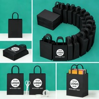 Tas Kertas Kraft Berlapis Laminasi Daur Ulang Cetak Kustom dengan Logo Anda Sendiri untuk Kemasan Makanan Bawa Pulang
