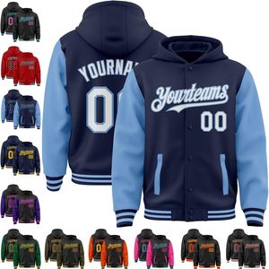 Vestes à capuche de style universitaire personnalisées pour adultes/adolescents Fanscustom Veste de baseball varsity à fermeture éclair intégrale Veste d'équipe Bomber Vêtements de sport personnalisés - Product Image 2