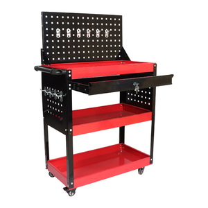 Chariot à outils pliable en métal AOCHEN de taille moyenne avec tiroir, panneau arrière et rangement 3D - Product Image 3